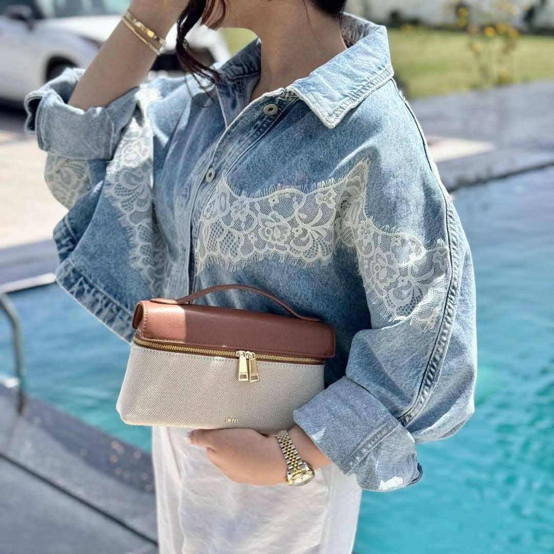 Lace Detail Denim Jacket