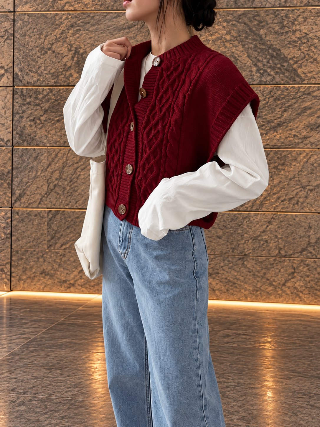 Burgundy Cozy Knit Cardigan