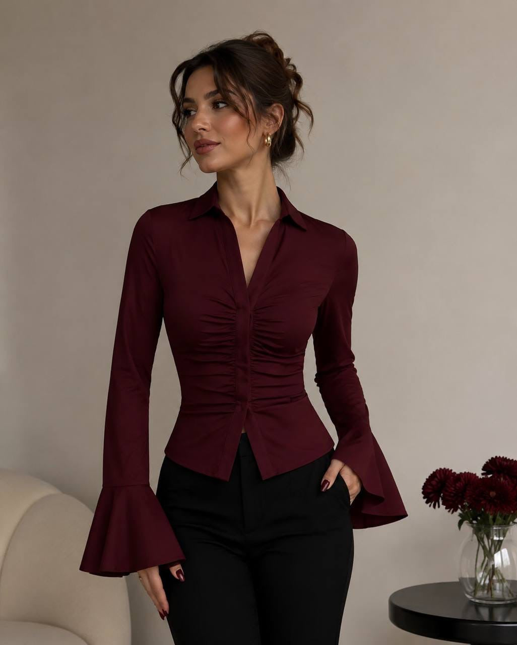 Burgundy Muse Blouse
