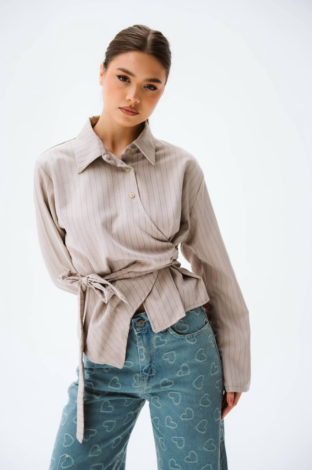 Beige buttoned blouse