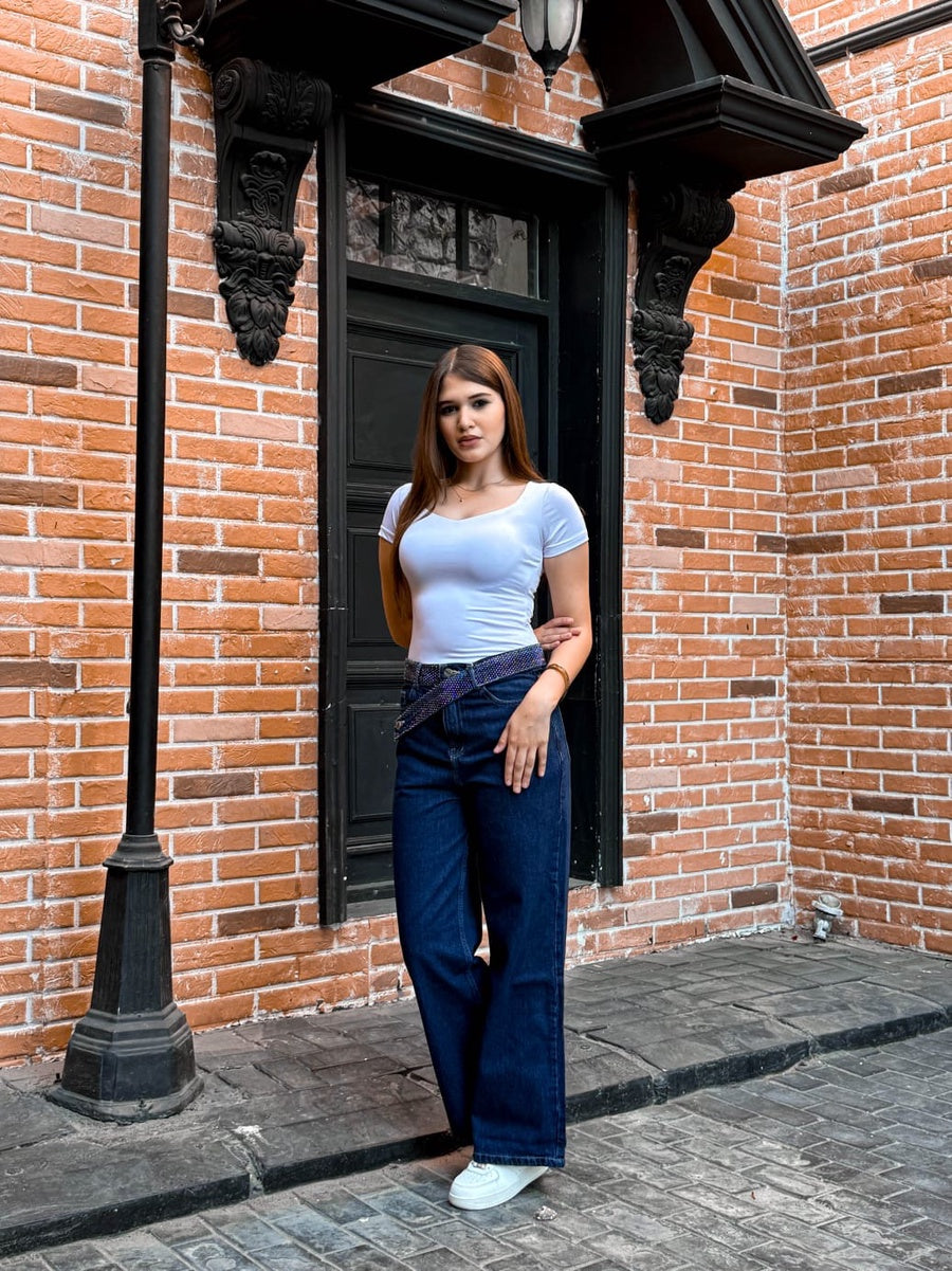 Velora Blue Wash Wide Leg Jeans