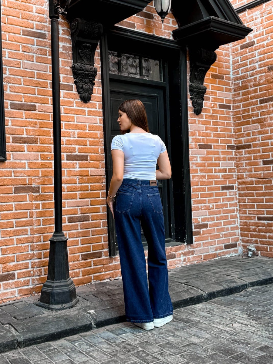 Velora Blue Wash Wide Leg Jeans