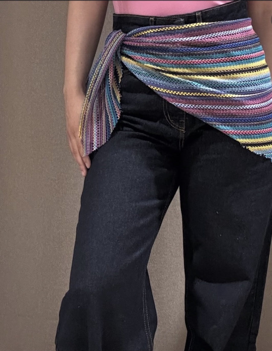 Boho Stripe Wrap Scarf – Multicolor