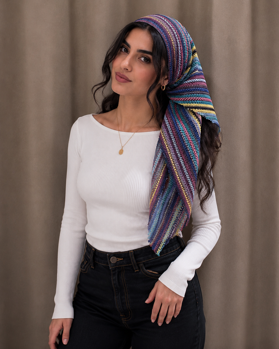 Boho Stripe Wrap Scarf – Multicolor