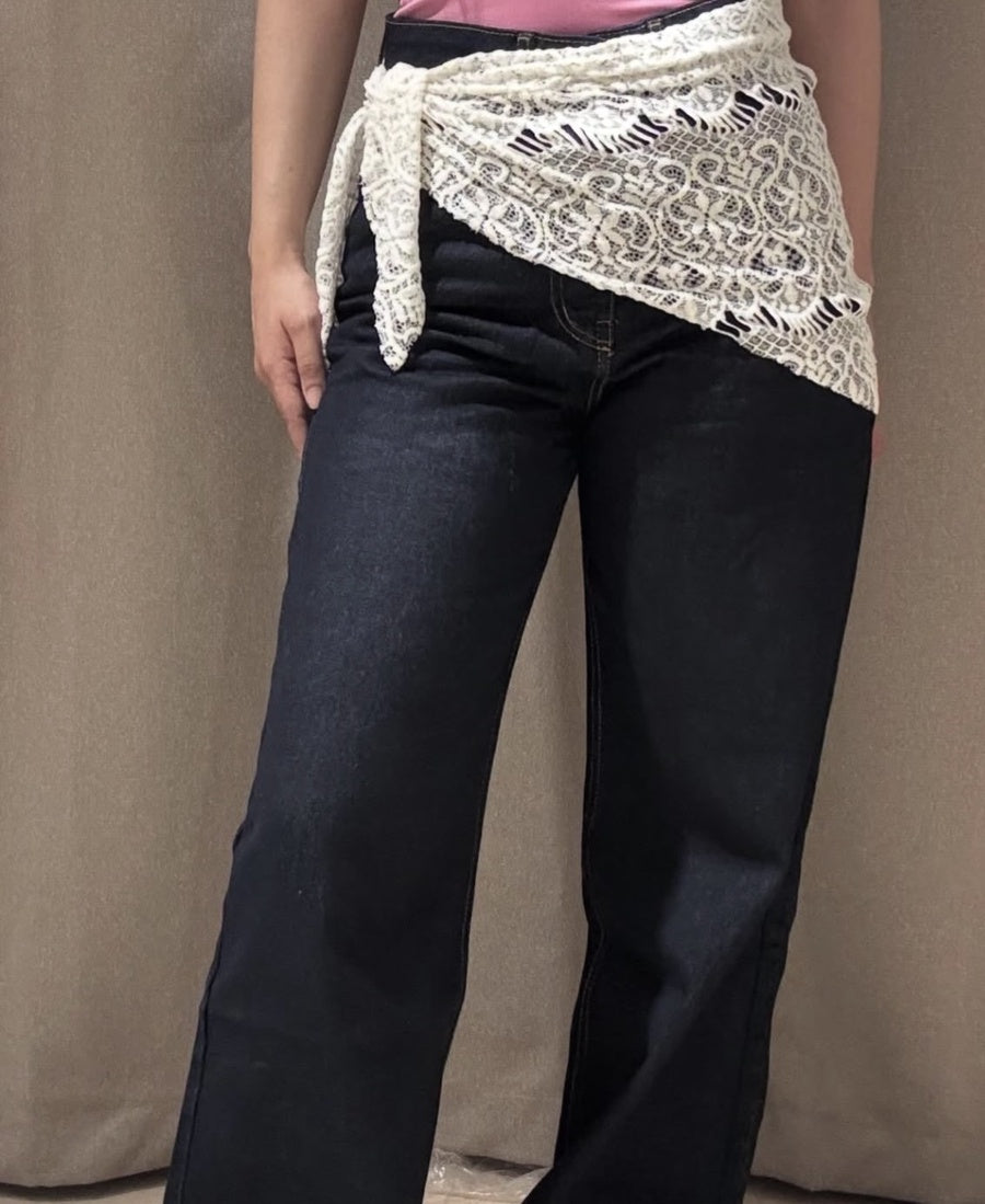 Vintage Lace Wrap Scarf – Off White