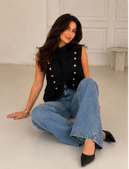 Military Chic Vest – Black