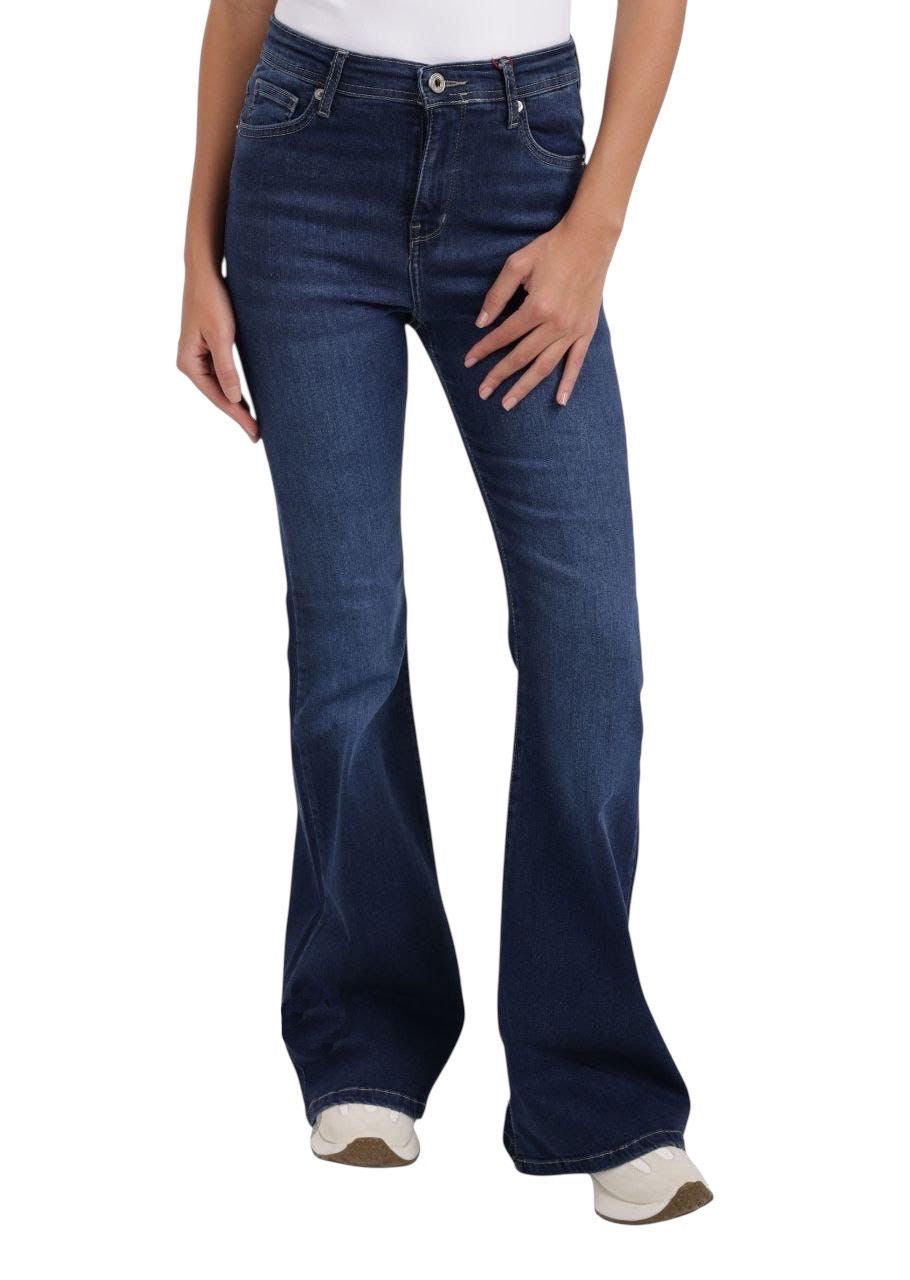 Flare blue jeans
