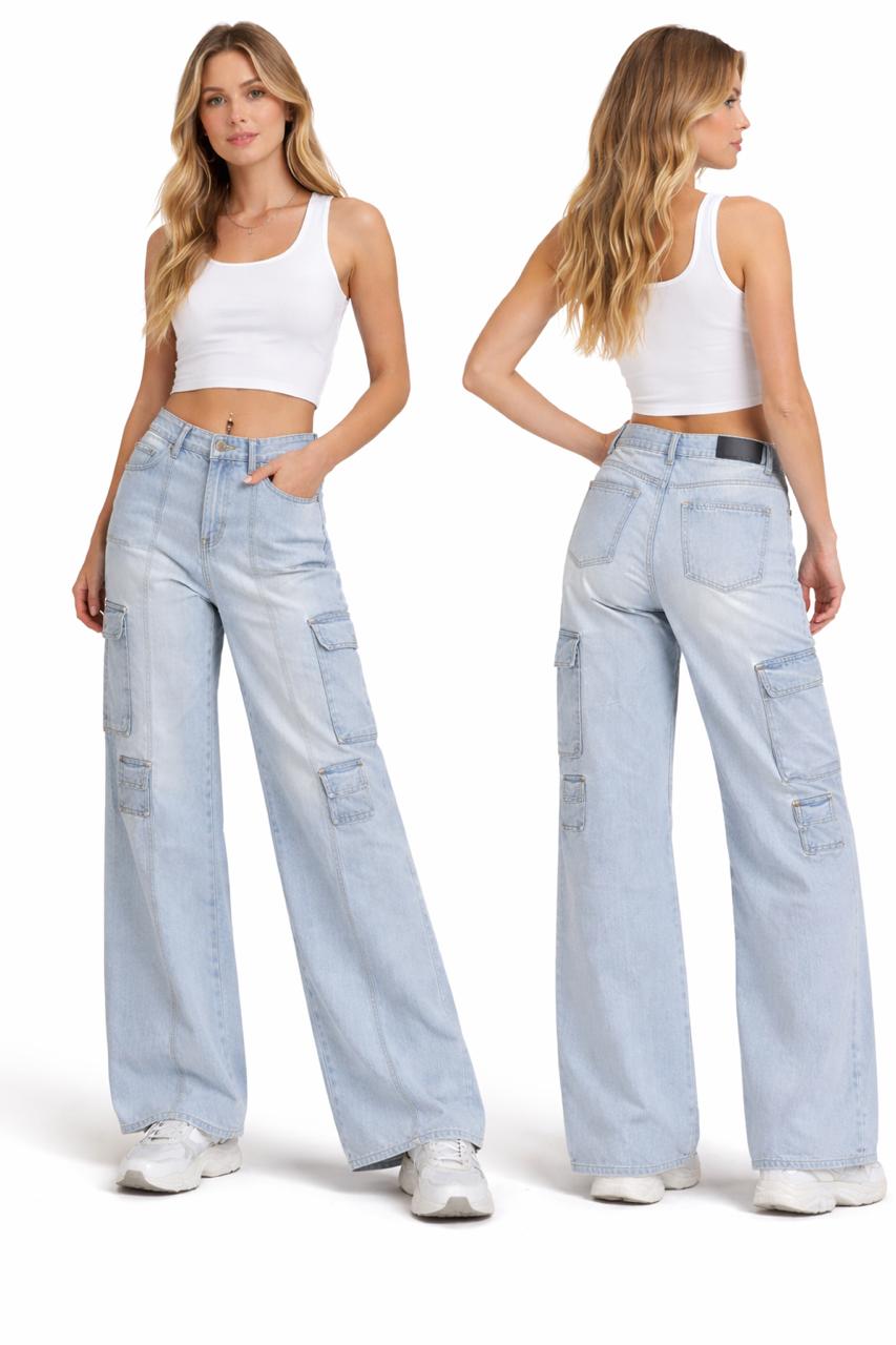Cargo light blue denim