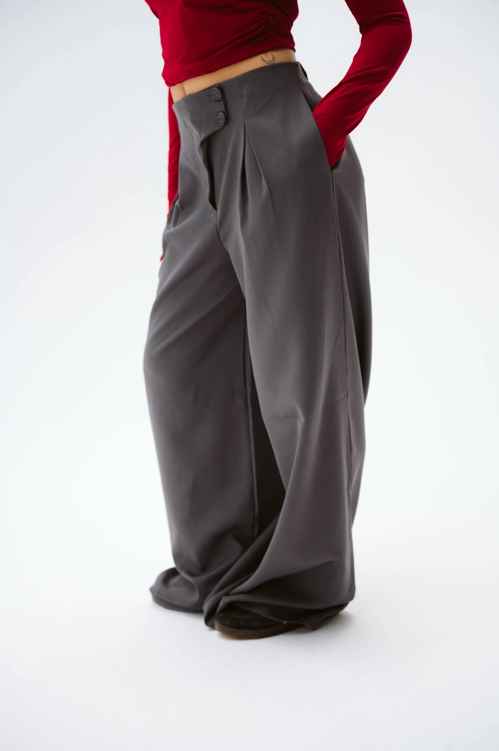 Grey tailored pants one size