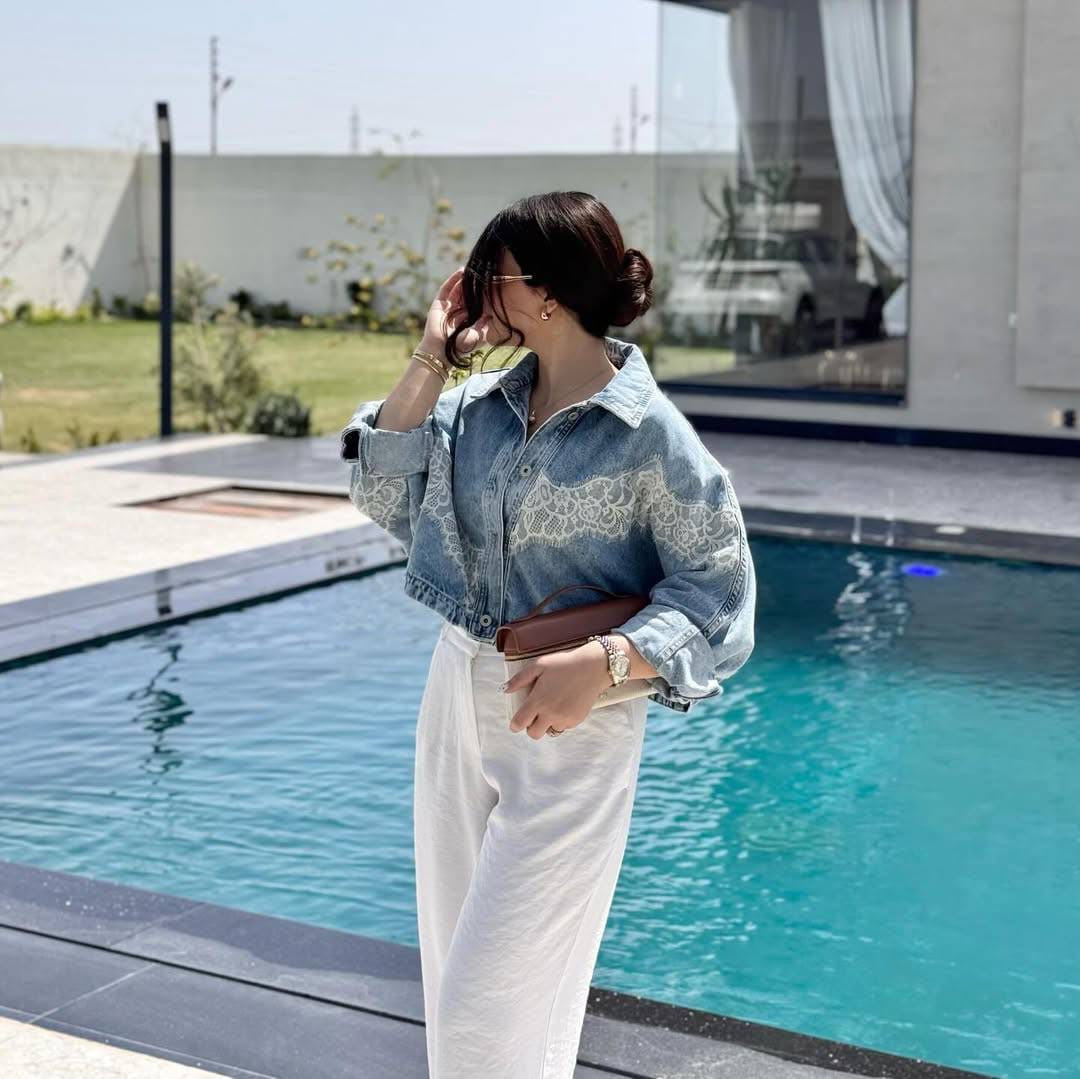 Lace Detail Denim Jacket