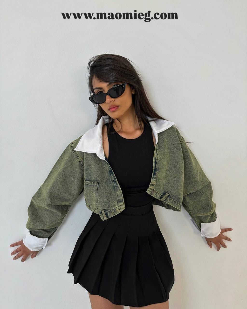Vintage Green Denim Oversized Jacket