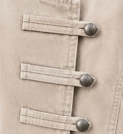 Velora Denim Utility Vest – Beige