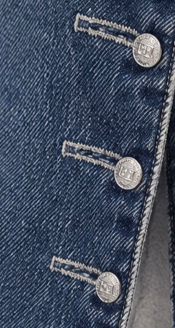 Denim Military Button Jacket