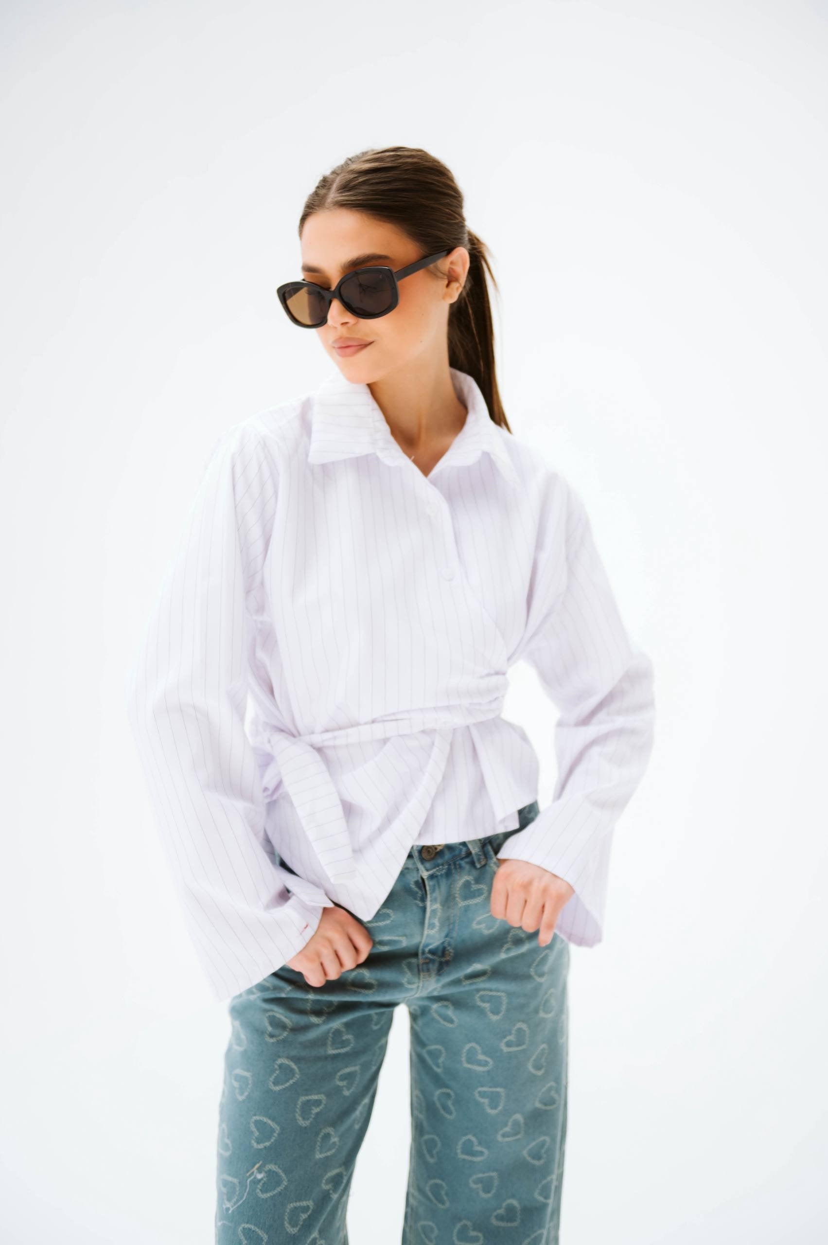 White buttoned blouse