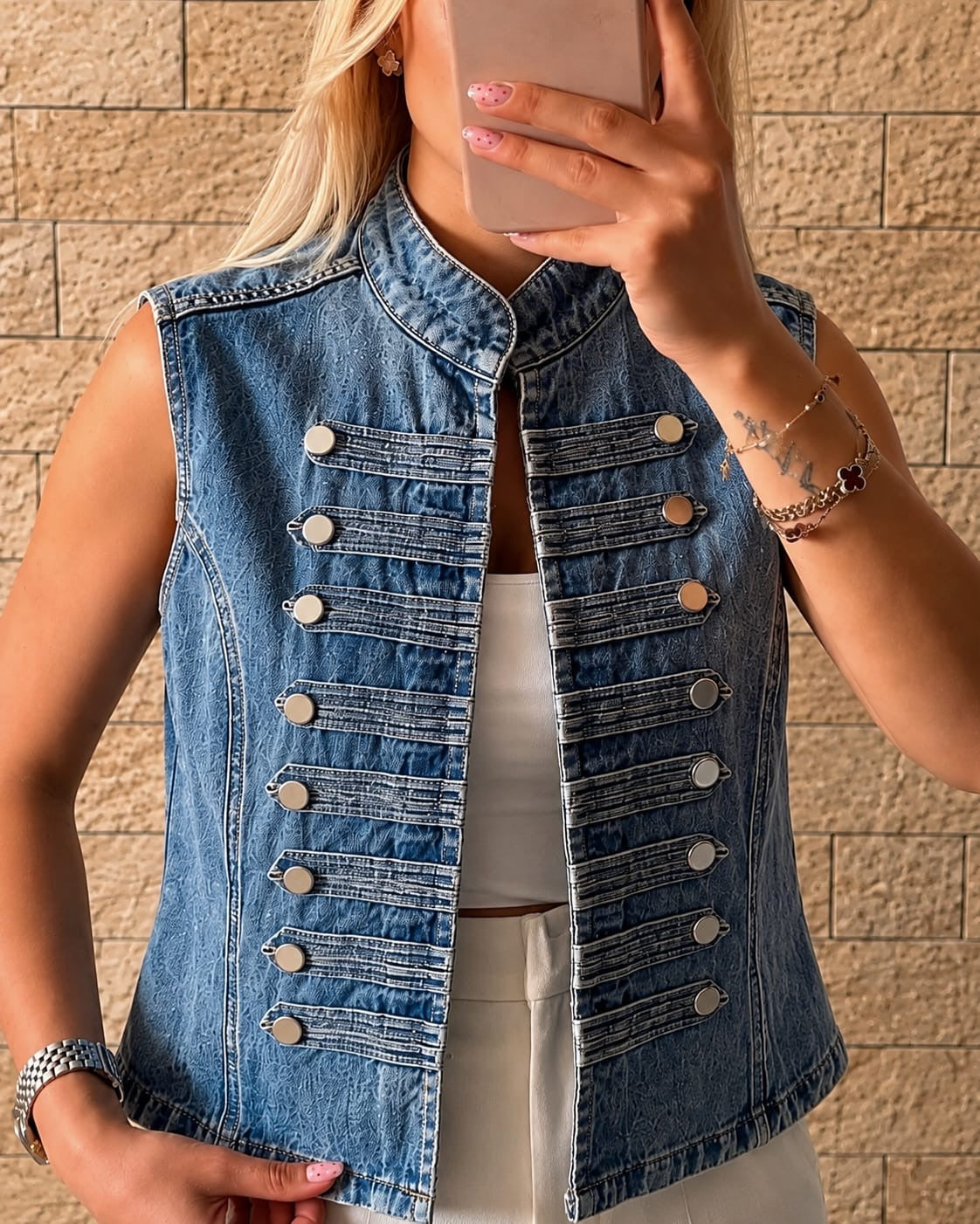 Military Denim Vest