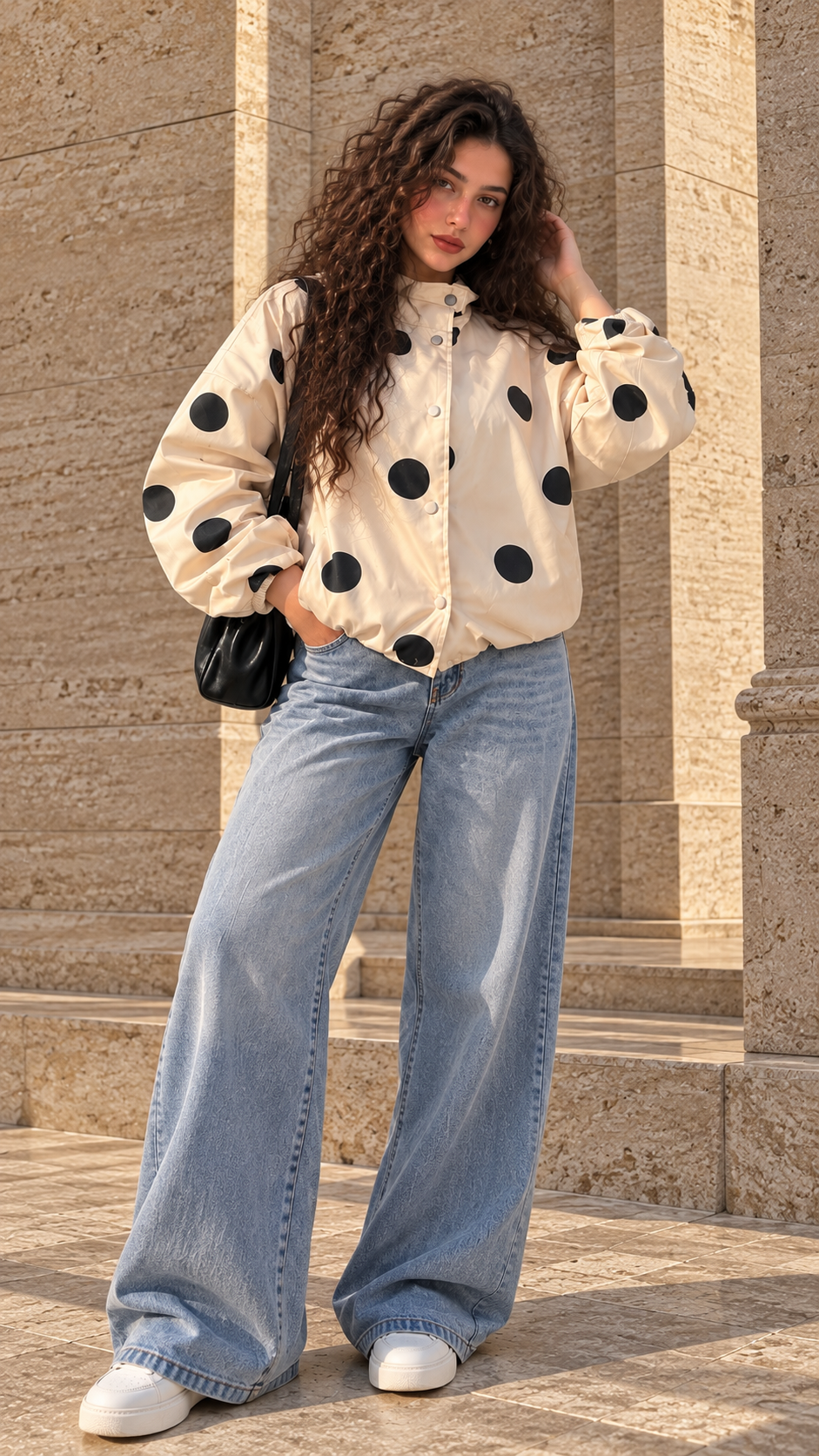 Polka Dot Bomber Jacket