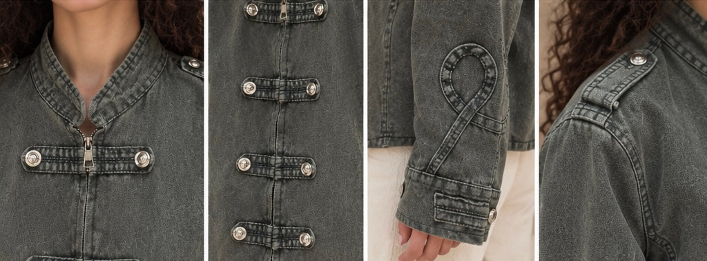 Dark Olive Washed Denim Jacket