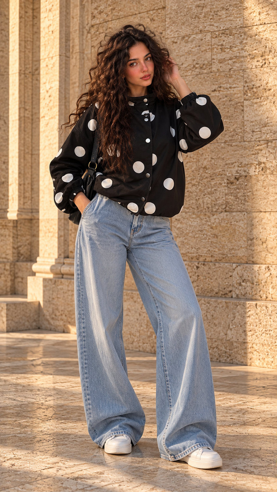 Polka Dot Bomber Jacket