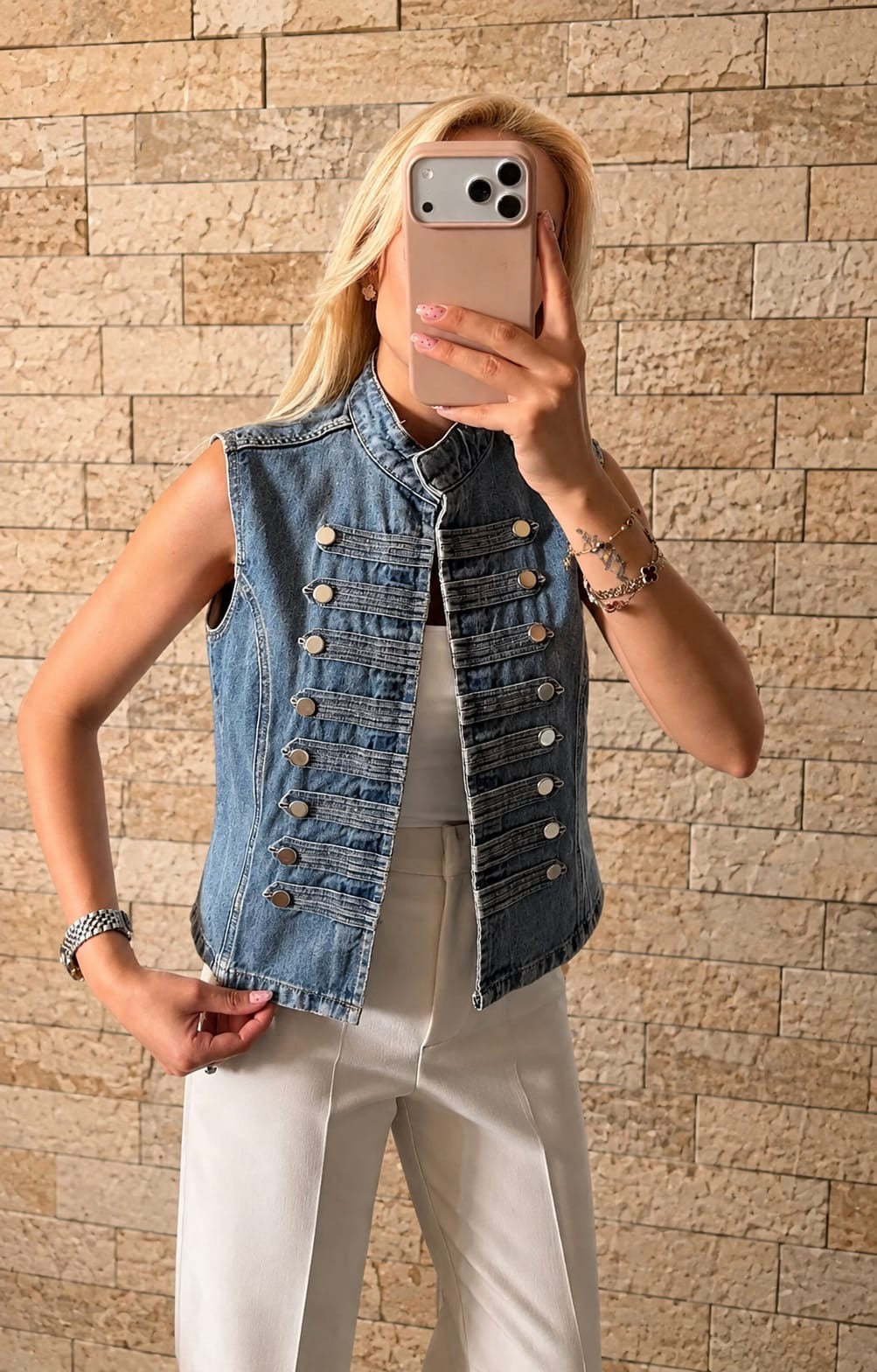 Military Denim Vest