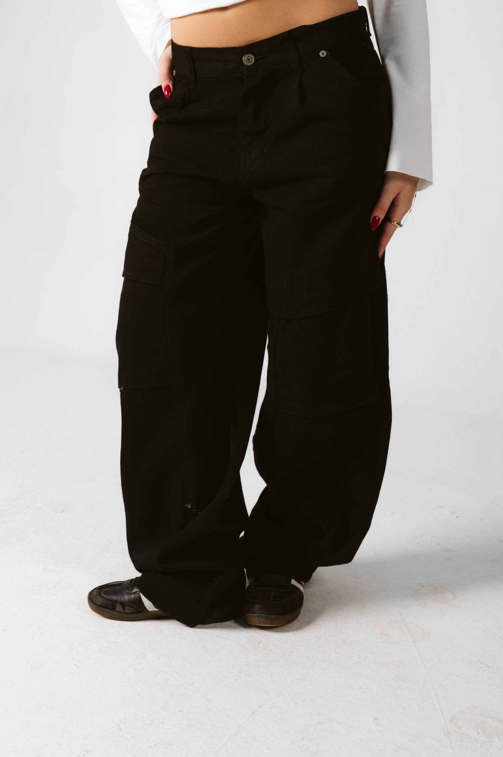 Black cargo jeans