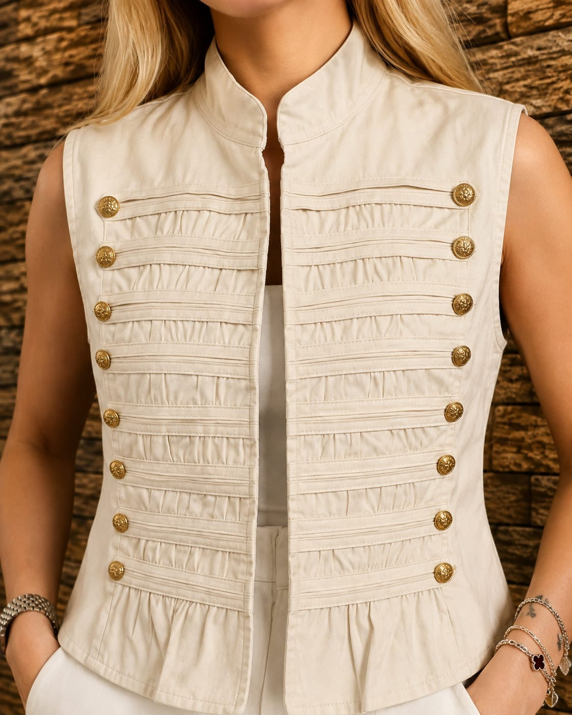 Military Denim Vest