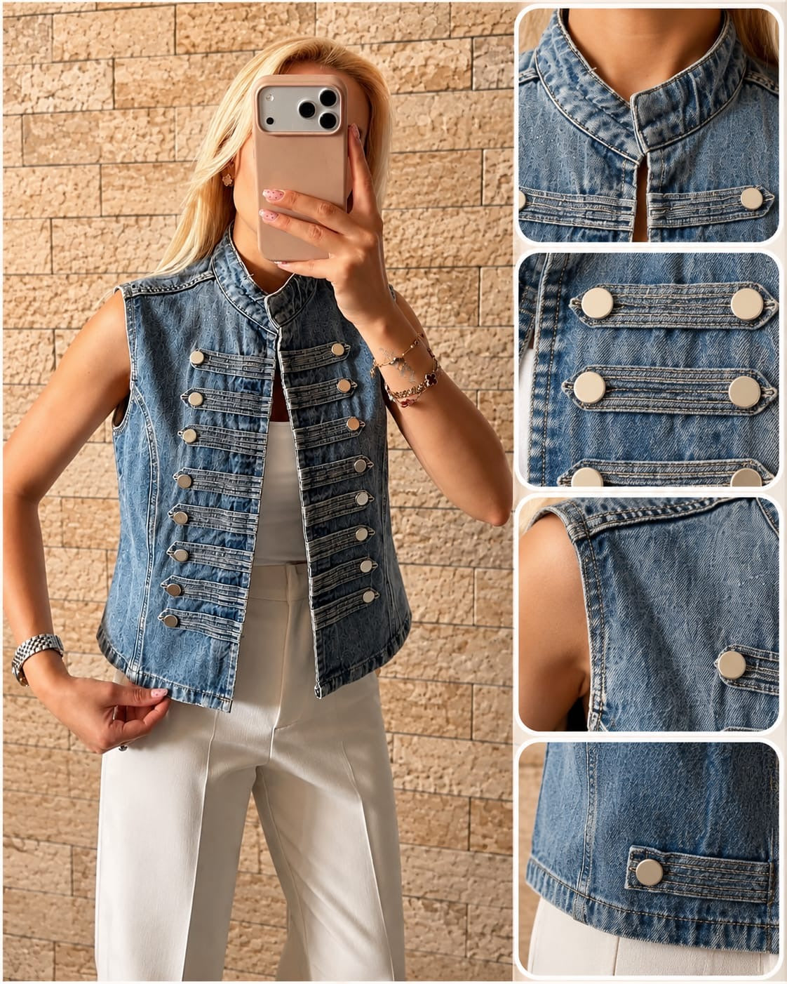 Military Denim Vest
