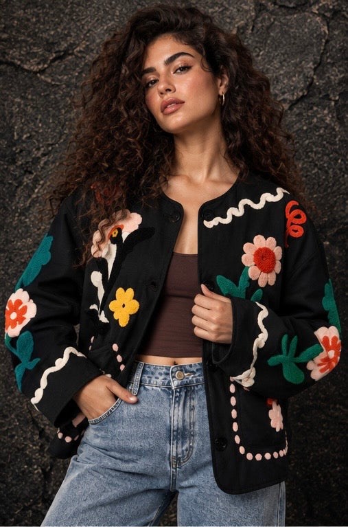 Floral Embroidered Jacket