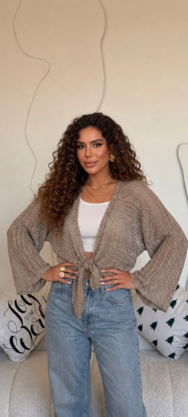 Boho Knit Tie Cardigan