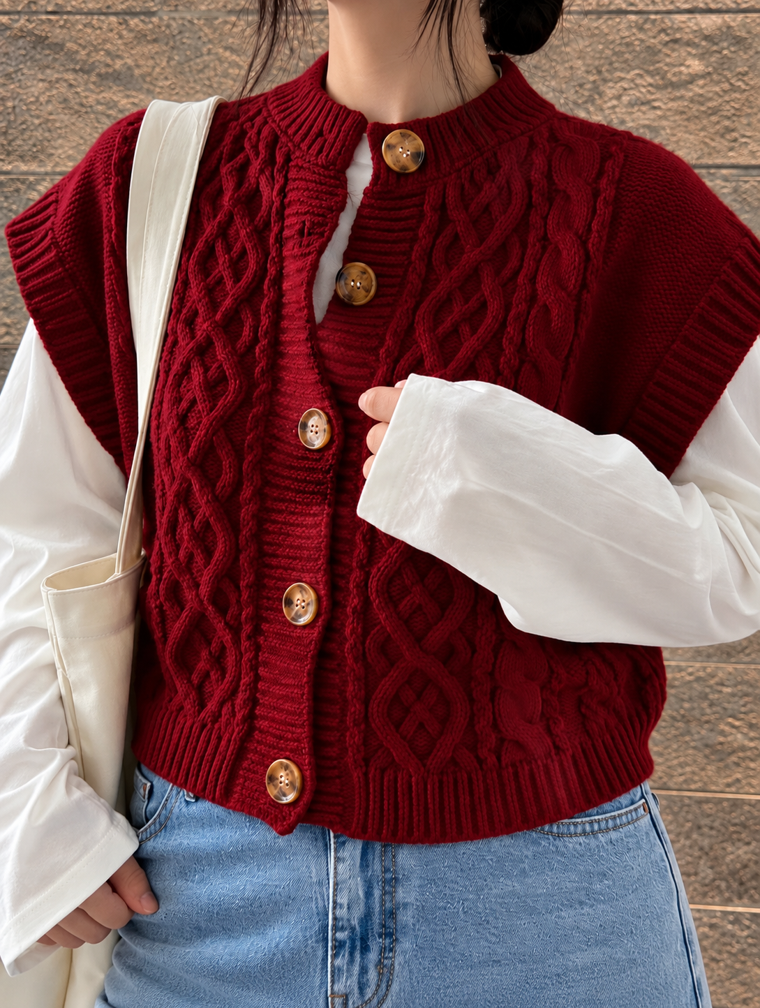 Burgundy Cozy Knit Cardigan