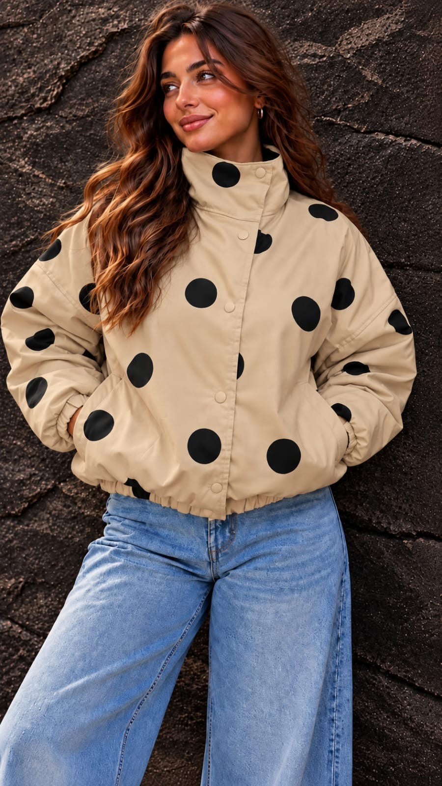 Polka Dot Bomber Jacket