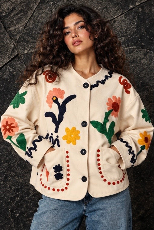 Floral Embroidered Jacket