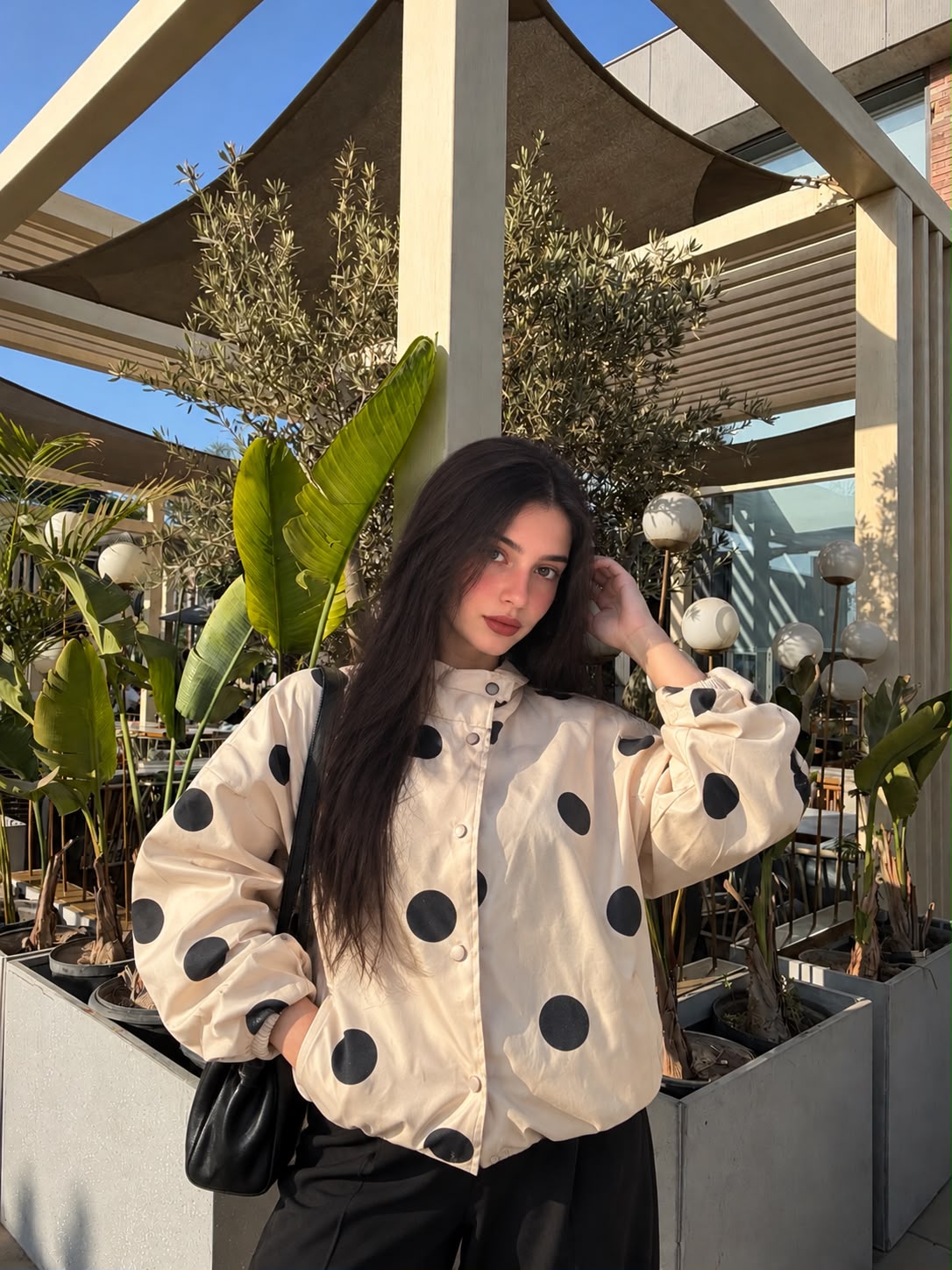 Polka Dot Bomber Jacket