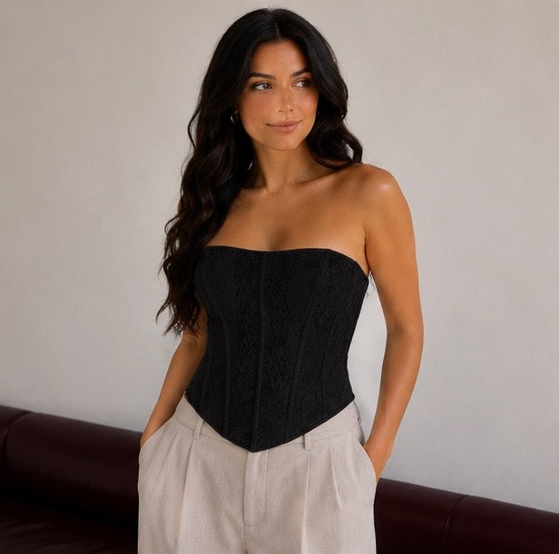 Black Ivory Lace Corset