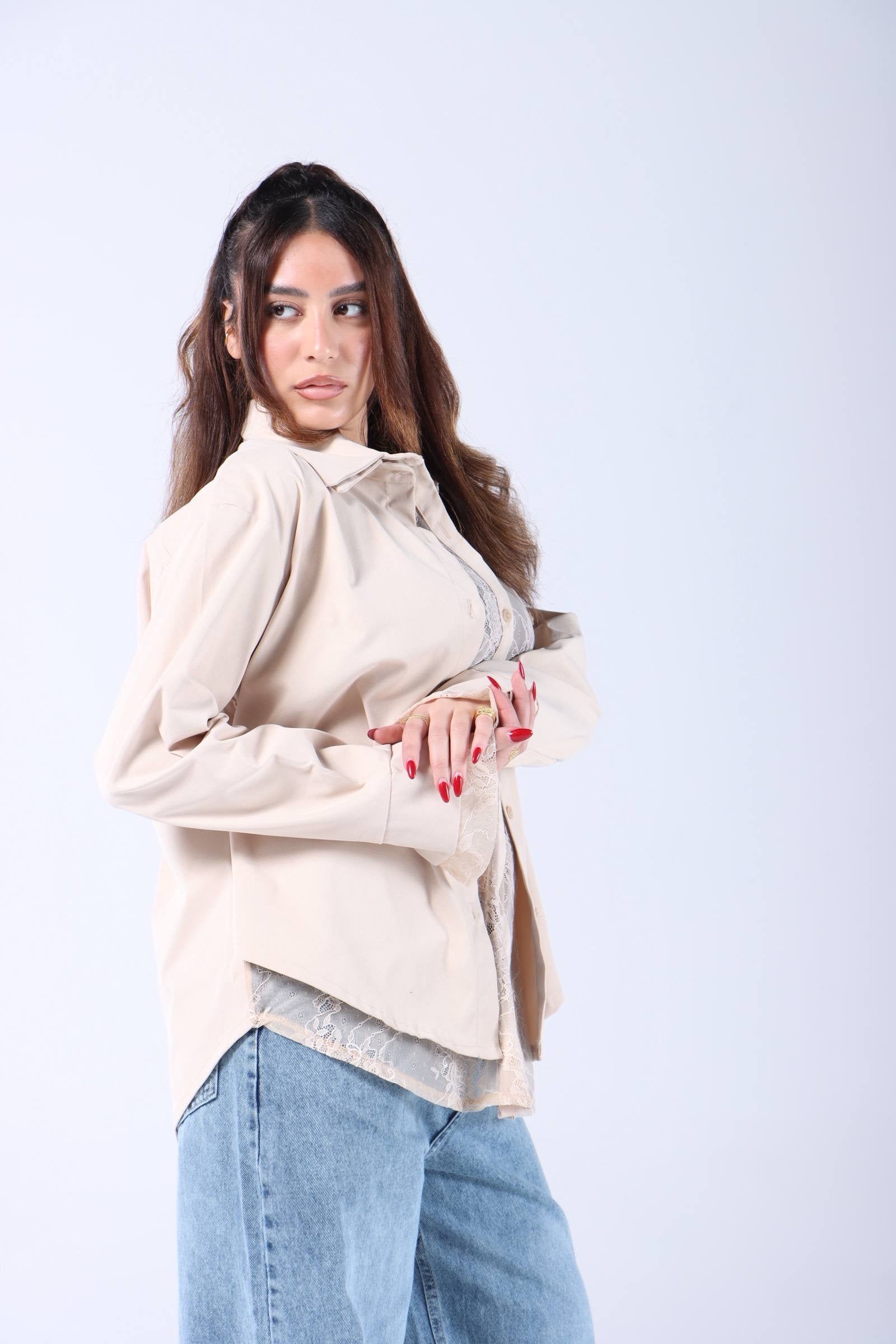 Salmon colored blouse free size