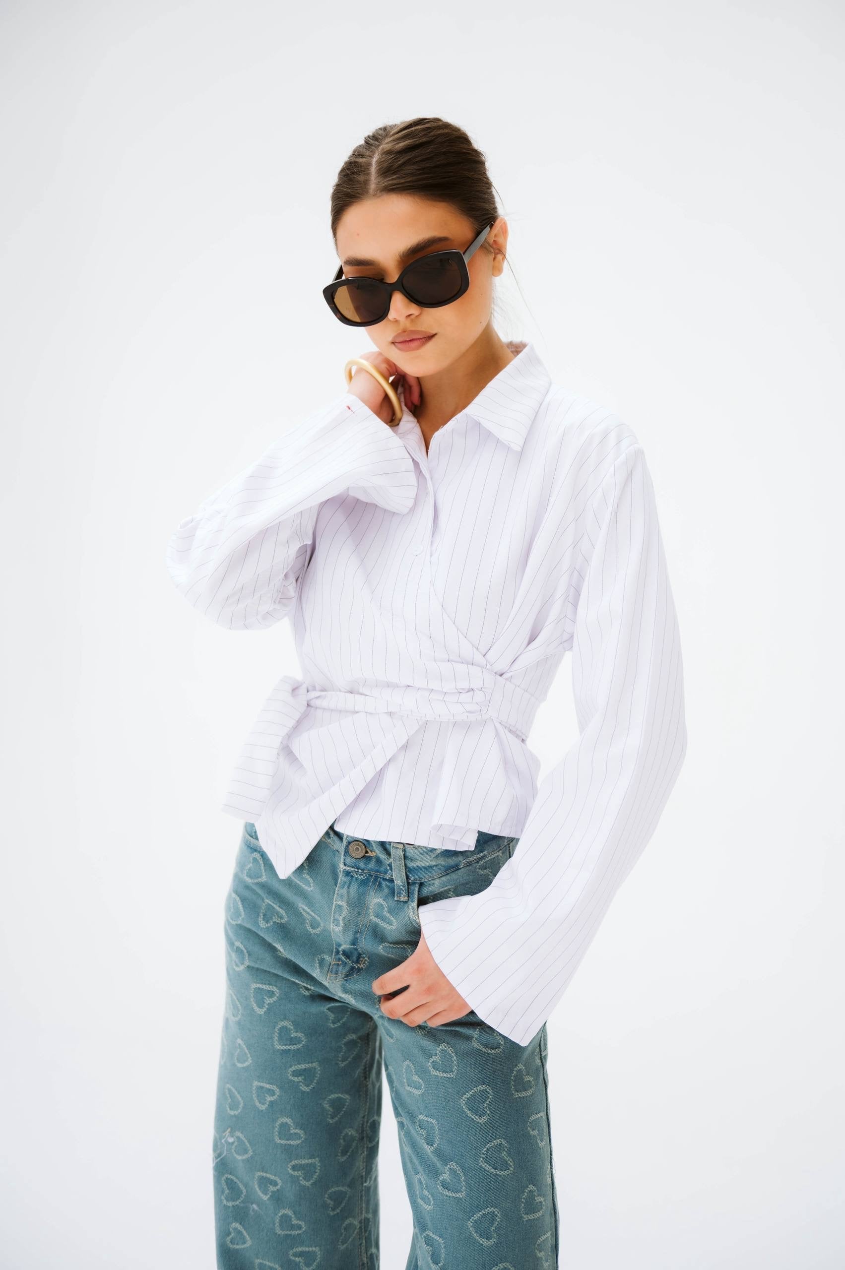 White buttoned blouse