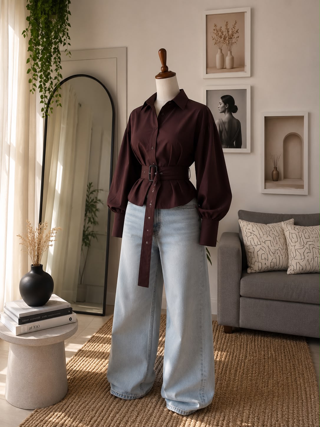 Mocha Muse Belted Shirt