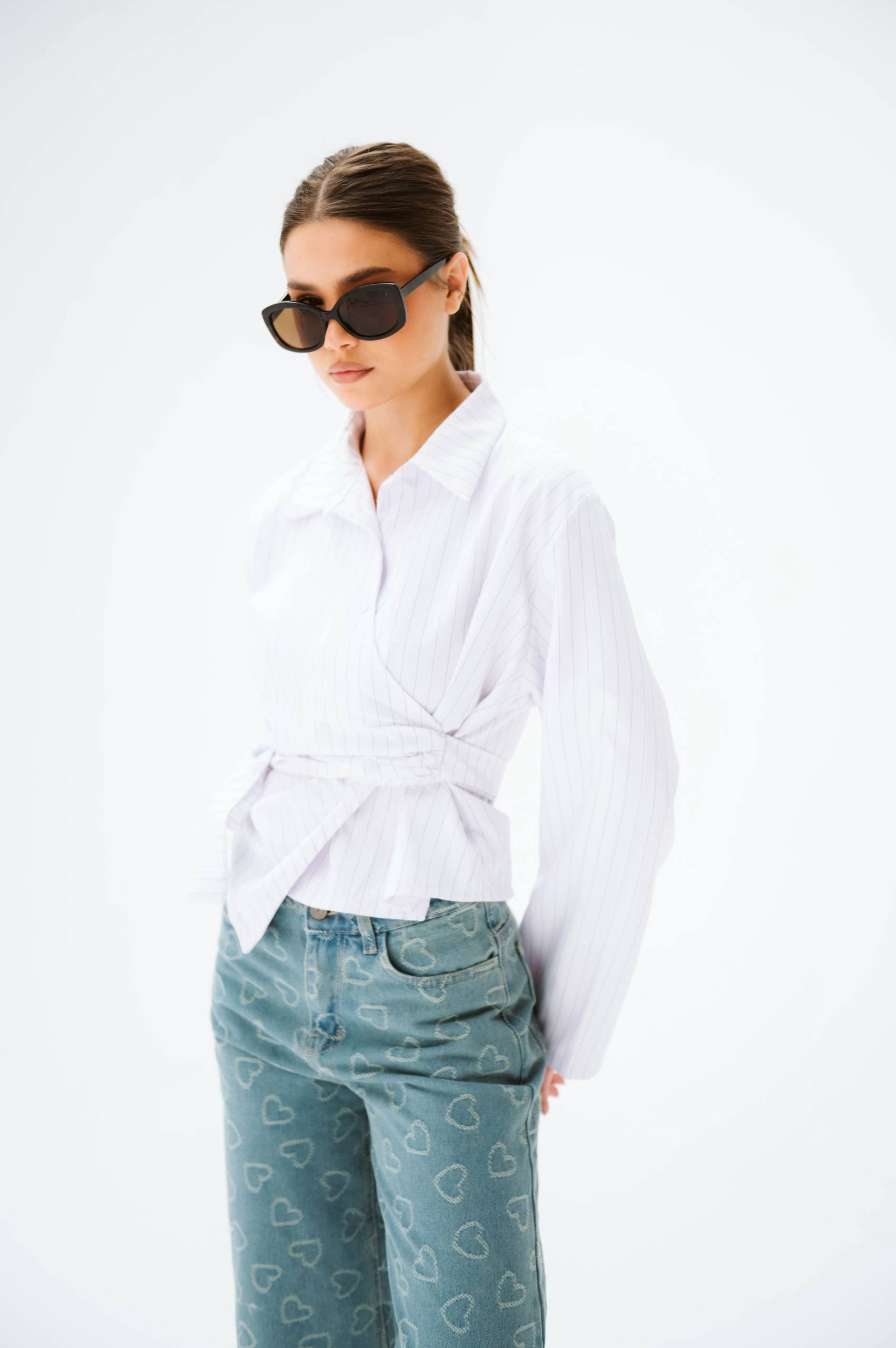 White buttoned blouse