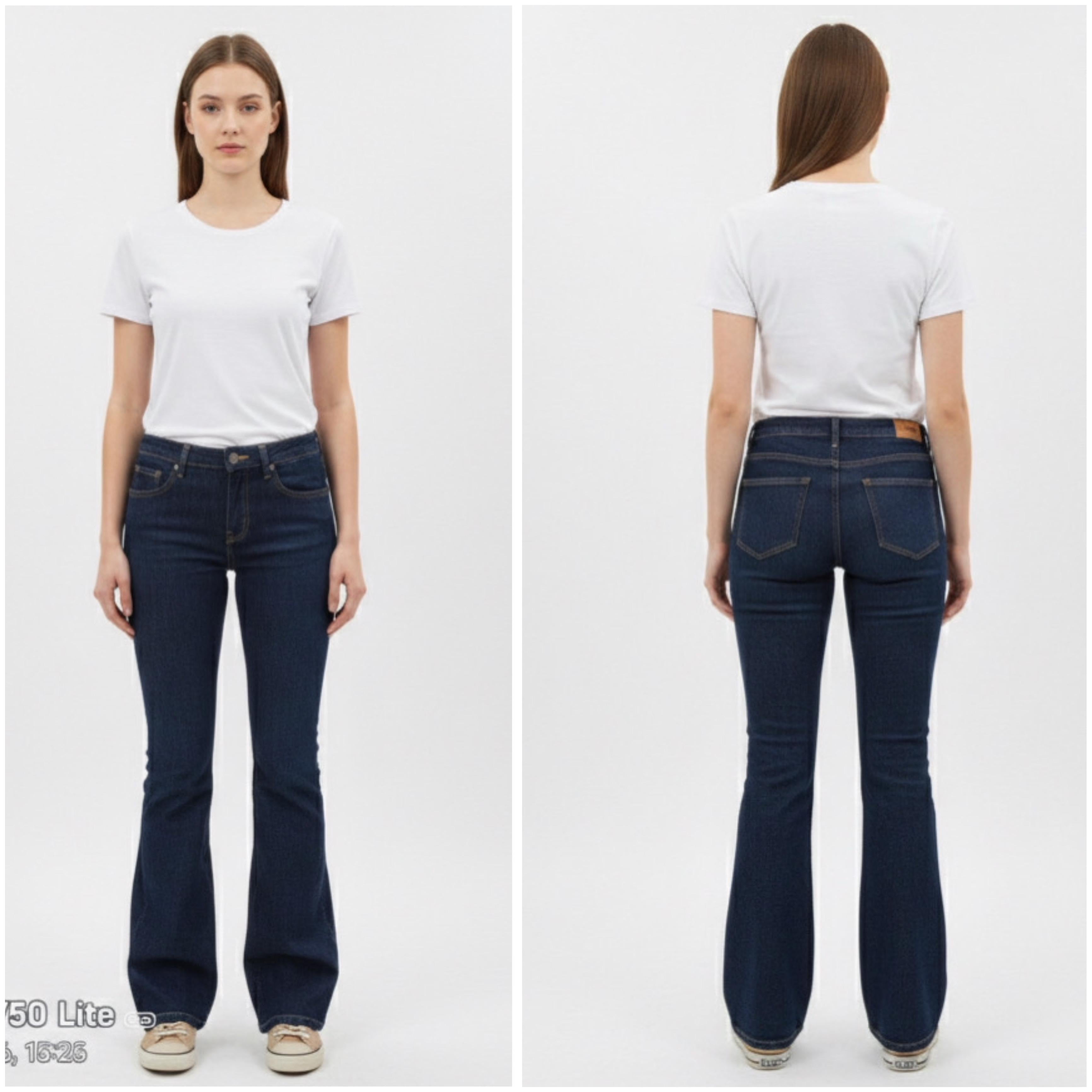 Flare dark blue denim