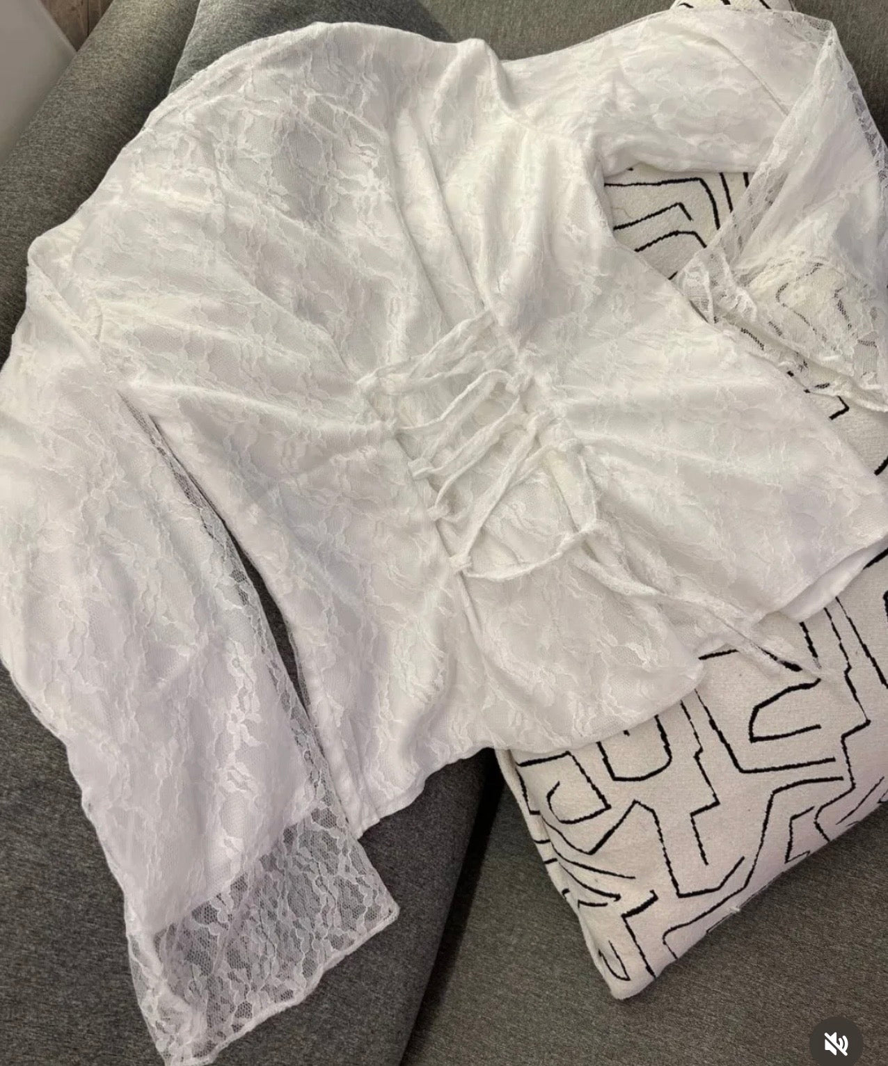 White Elegant Lace Trim Button Blouse