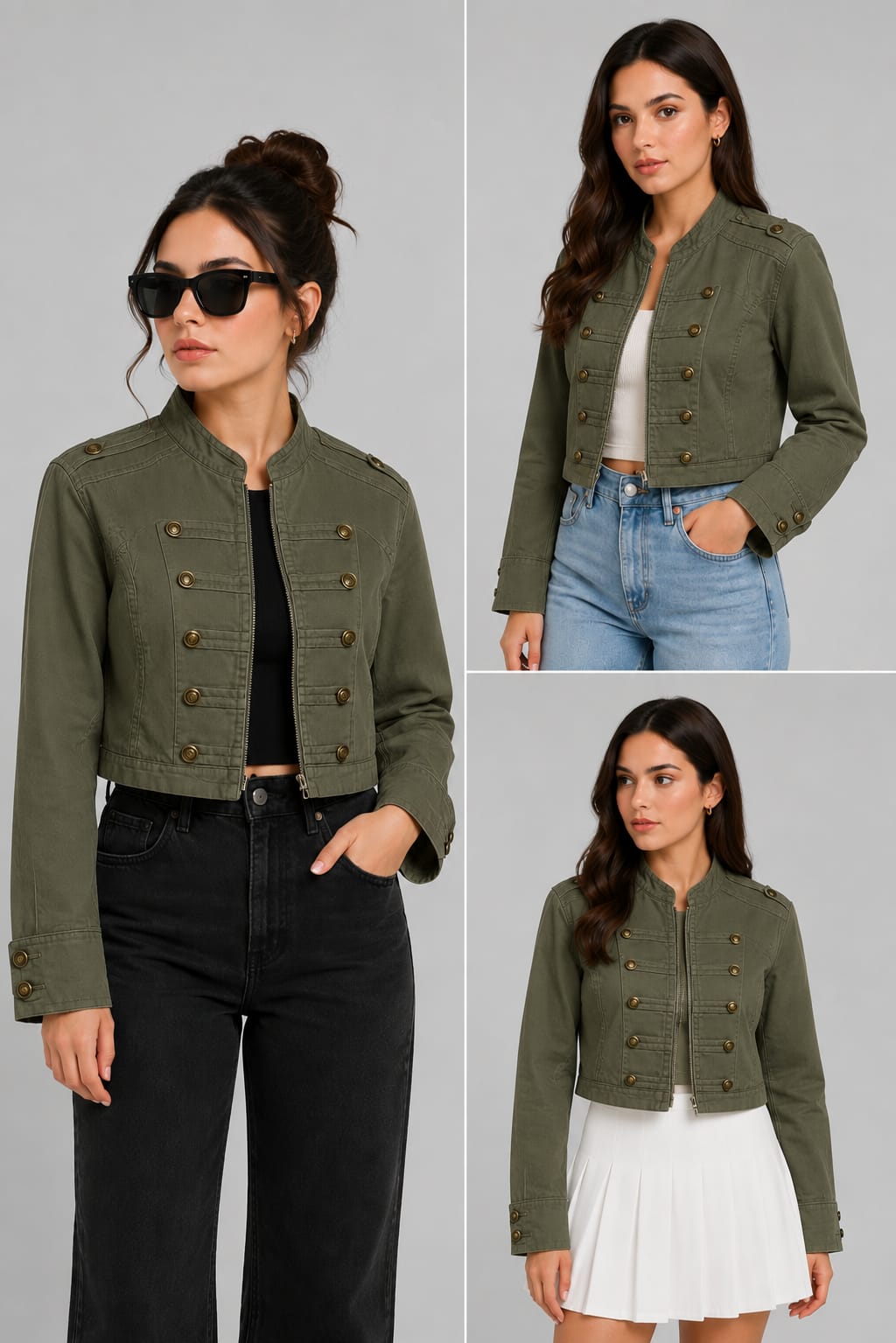 VELORA Olive Blanc Luxe Jacket