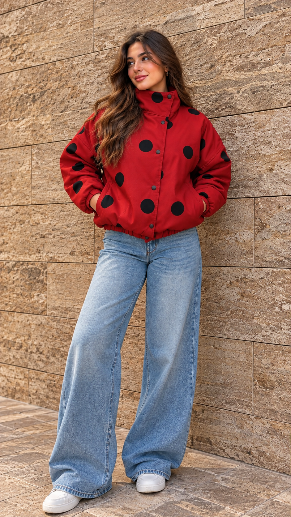 Polka Dot Bomber Jacket