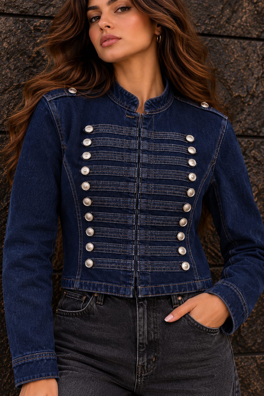Dark Blue  Napoleon Denim Jacket